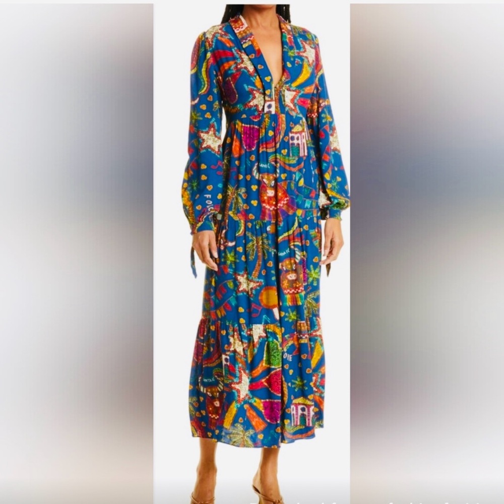 FARM Rio Multicolor Long Sleeve Dress